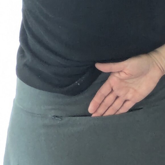 Gray Hemp Cotton Aline Skirt Pocket - Picture 6 of 6